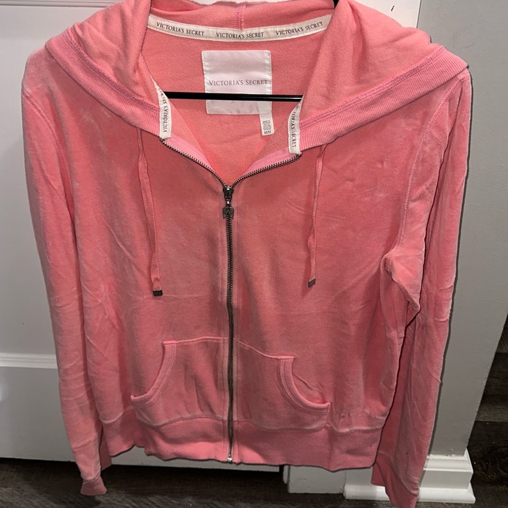 Victoria’s Secret pink velvet zip up